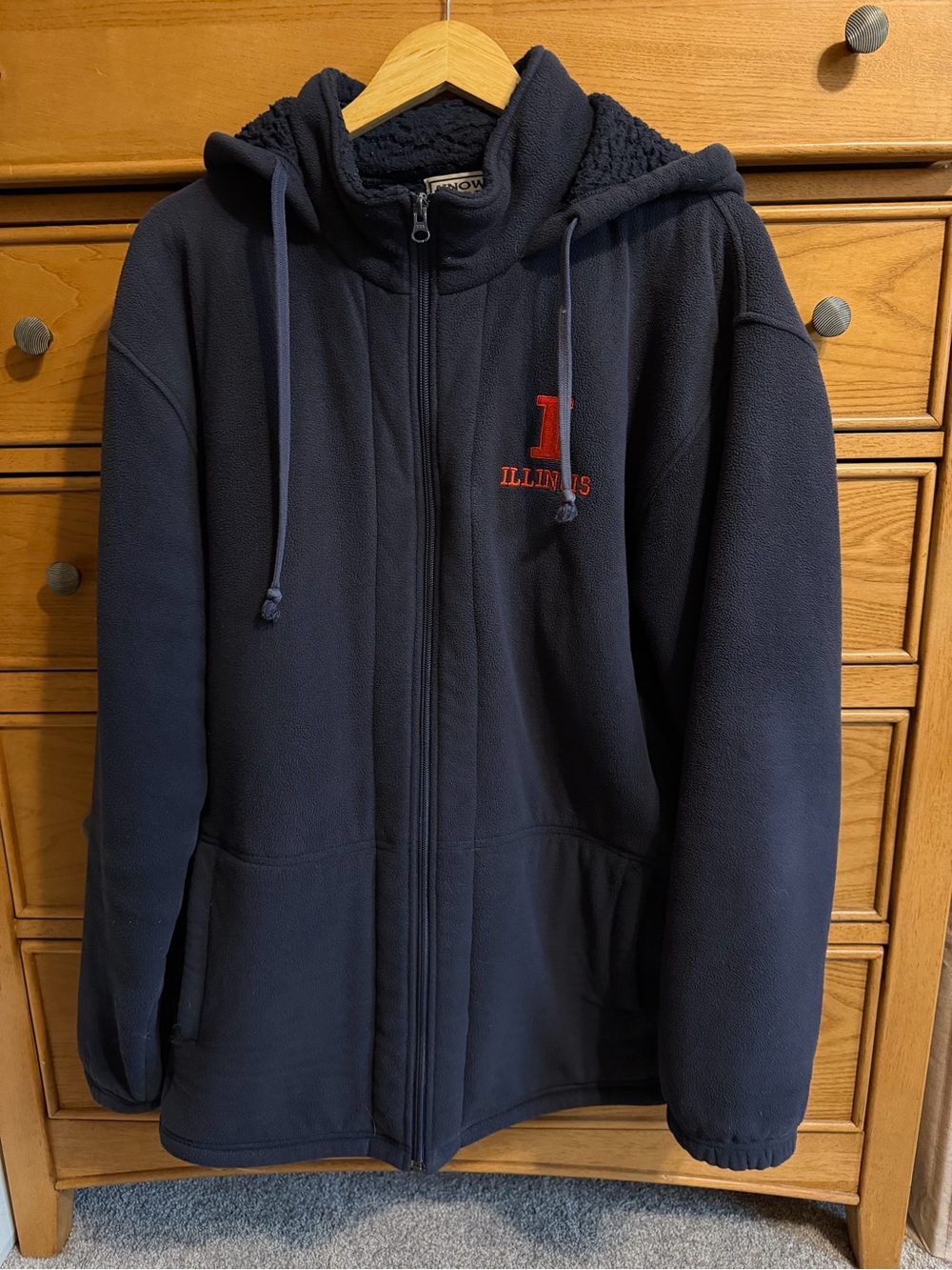 Vintage University of Illinois Full Zip Sherpa Hoodie Fighting Illini Alumni XL